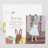 Foto van Cute Bunny and Easter Eggs Birthday Bedankkaart (Voorkant / Achterkant)