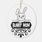 Foto van Cute Bunny Mam Keramisch Ornament (Links)