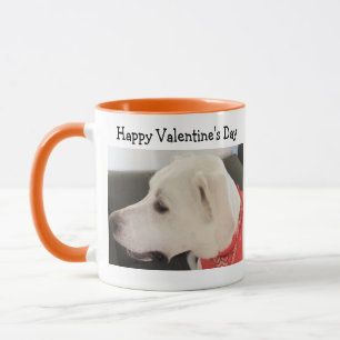 Foto van Cute Dog Profile met Scarf Oranje Mok