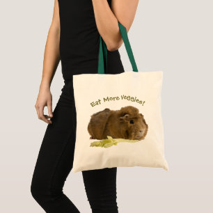 Foto van Cute Guinea Pig Eet meer vegragieën! Tote Bag