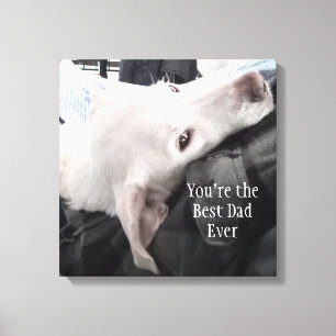 Foto van Cute Hond Beste Papa Ooit Canvas Afdruk