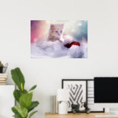 Foto van Cute Kerstmis Kitten Poster (Thuiskantoor)