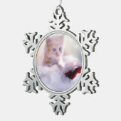Foto van Cute Kerstmis Kitten Tin Sneeuwvlok Ornament (Rechts)