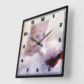 Foto van Cute Kerstmis Kitten Vierkante Klok (Hoek)