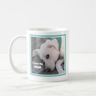 Foto van Cute lazy White Puppy Dog Ik hou van je m Koffiemok