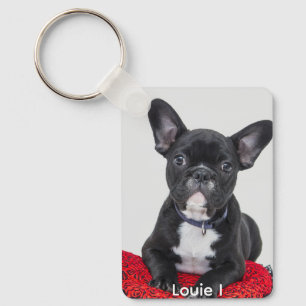 Foto van Cute Louie I Black French Bulldog Sleutelhanger