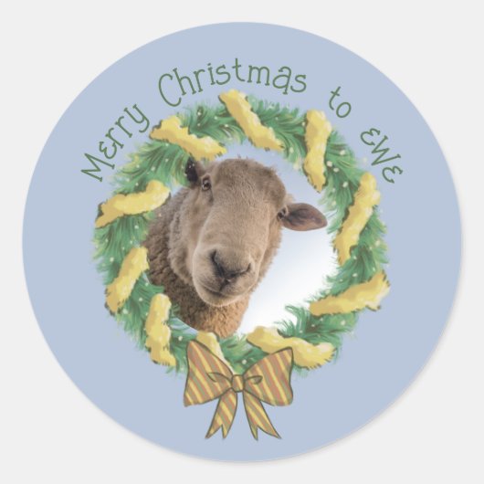 Foto van Cute Merry Kerstry Ronde Sticker (Voorkant)