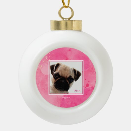 Foto van Cute Pet Keramische Bal Ornament (Voorkant)
