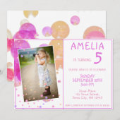 Foto van Cute Pink Bubbles Girly Kind Birthday Kaart (Voorkant / Achterkant)