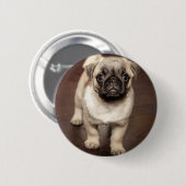 Foto van Cute Pug Ronde Button 5,7 Cm (Voorkant /achterkant)