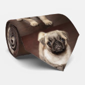 Foto van Cute Pug Stropdas (Opgerold)