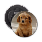 Foto van Cute Puppy Portret Button Flesopener (Voorkant)