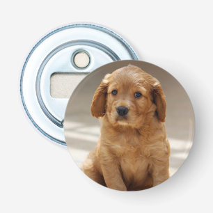 Foto van Cute Puppy Portret Button Flesopener