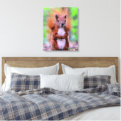 Foto van Cute Red Squirrel Canvas Afdruk (Insitu (Slaapkamer))