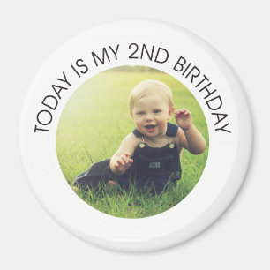 Foto van Cute Second Birthday Toddler Party Magneet