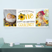 Foto van Cute Sunflower 1st Birthday Spandoek (Beurs)