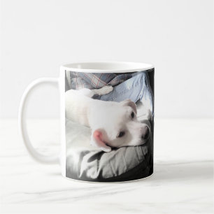 Foto van Cute Sweet Dog Hanging out with Dad Koffiemok