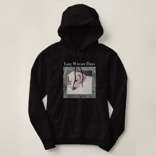 Foto van Cute White Dog met Lazy Winter Day Hoodie