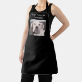 Foto van Cute White Grumpy Hungry Dog Black Funny Schort (Insitu)