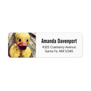 Foto van Cute Yellow Rubber Duck Etiket