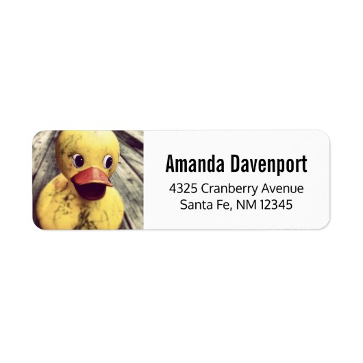 Foto van Cute Yellow Rubber Duck Etiket (Voorkant)