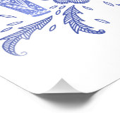 Foto van Dala Horse Blue Folk Afdruk (Hoek)