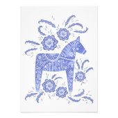 Foto van Dala Horse Blue Folk Afdruk (Voorkant)