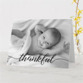 Foto van dankbare Baby geboorte Aankondiging Dank  (Gele Bloem)