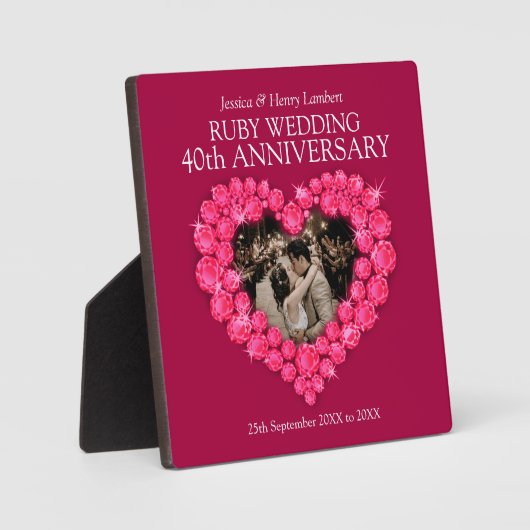 Foto van de 40e Ruby bruiloft Fotoplaat (Voorkant)