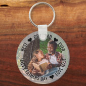 Foto van de allerbeste grootvader ooit Happy Fathe Sleutelhanger (Voorkant)
