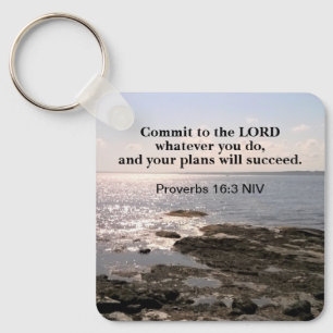 Foto van de Atlantische Oceaan met bijbelsucces Ve Sleutelhanger