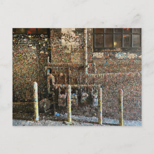 Foto van de beruchte Seattle-kauwgommuur Briefkaart