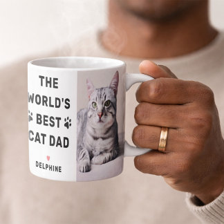 Foto van de beste kattenvader ter wereld Zwart Koffiemok