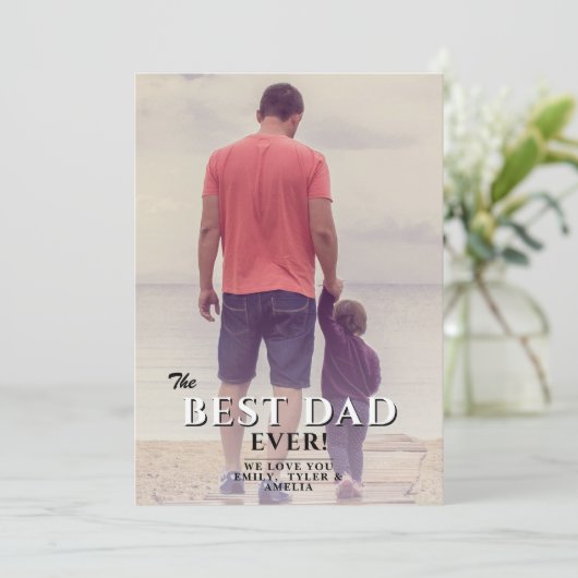 Foto van de beste vader op vaders dag feestdagenkaart (Staand voorkant)
