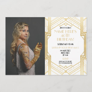 Foto van de Birthday Party Gatsby Gold Art Deco ui Kaart