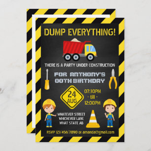 Foto van de bouwChalkboard Birthday Party Kaart