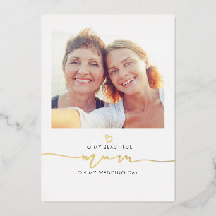 Foto van de Bride Wedding Morning Message Folie Uitnodiging