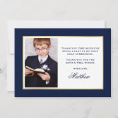 Foto van de eerste Heilige Communauteit Blue en Go Bedankkaart (Achterkant)