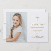 Foto van de eerste Heilige Communie Golden Signatu Bedankkaart (Voorkant)