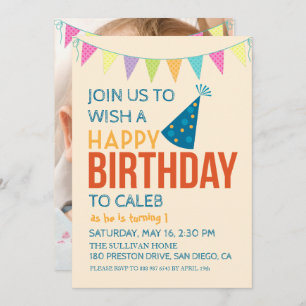 Foto van de eerste verjaardag van het Kind van de  Kaart