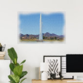 Foto van de fontein in Fountain Hills, Az Poster (Thuiskantoor)