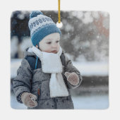 Foto van de gevlekte Rode Kerstkerkerjaars Keramisch Ornament (Achterkant)