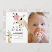 Foto van de Giraffe van de partij Kaart (Voorkant / Achterkant)