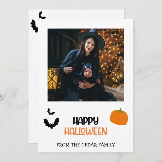 Foto van de "Happy Halloween"-serie Feestdagenkaart (Voorkant / Achterkant)