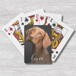 Foto van de hond Gepersonaliseerde naam Pokerkaarten