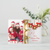 Foto van de kerstfeestdag White Gold Red Kaart (Staand voorkant)