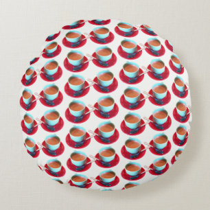 Foto van de kleurrijke Espresso Cup en de Saucer Rond Kussen