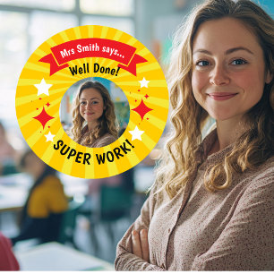 Foto van de leraar “Goed gedaan!” sticker – Gepers
