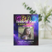 Foto van de middelbare school: aankondiging afstud (Staand voorkant)