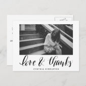 Foto van de moderne Afstuderen Love and Bedankt Ty Briefkaart (Voorkant / Achterkant)